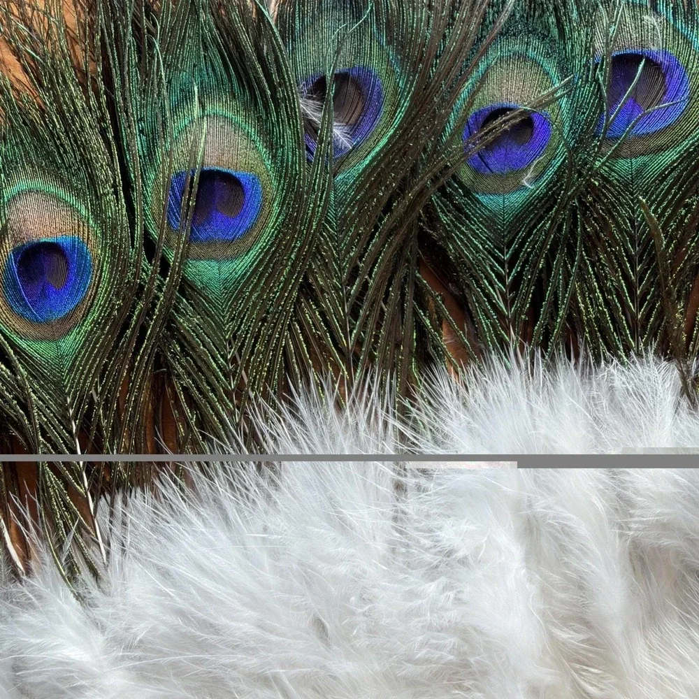 Vtg 1997 Peacock Feather Fan New Year's Eve Invitation Beverly Hills Y2K Rare
